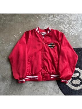 Vintage 90s Hartwell Corvette Satin Bomber Jacket